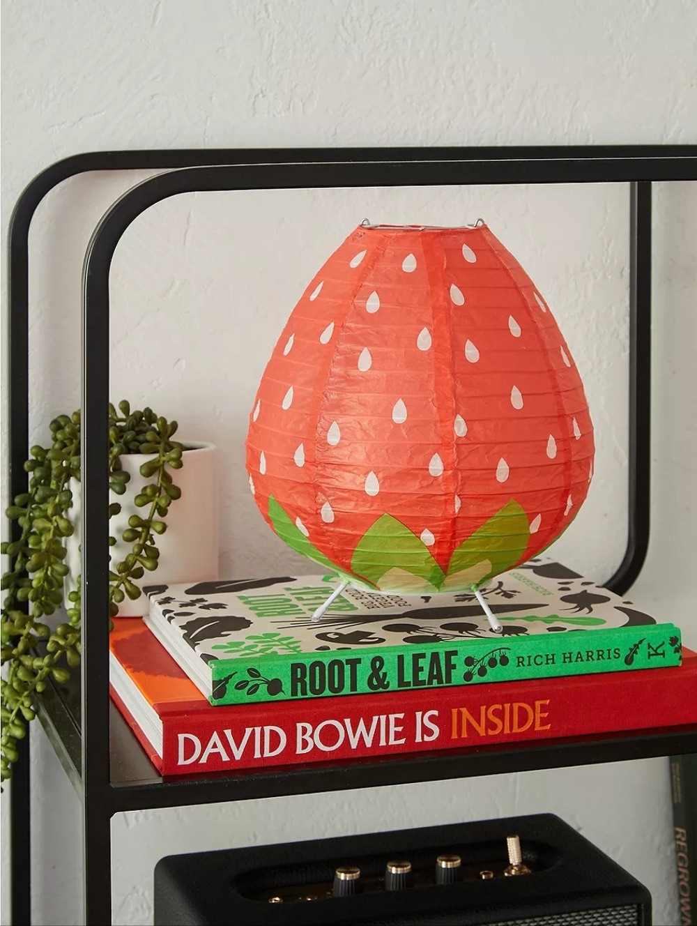 Urban Outfitters LED Red Strawberry Rice Paper Lantern Lamp